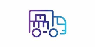 Icon of a distributor's truck with packages.
