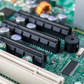 회로 기판의 클로즈업