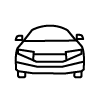 Exteriors and glass car icon