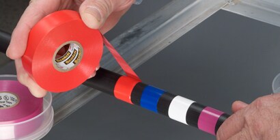 Image of colored electrical tapes
