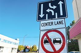 close-up of a road sign