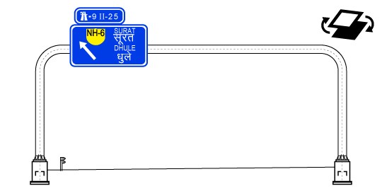 road safety sign for overhead hazards